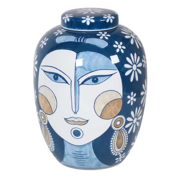 Multi Lidded Face Jar