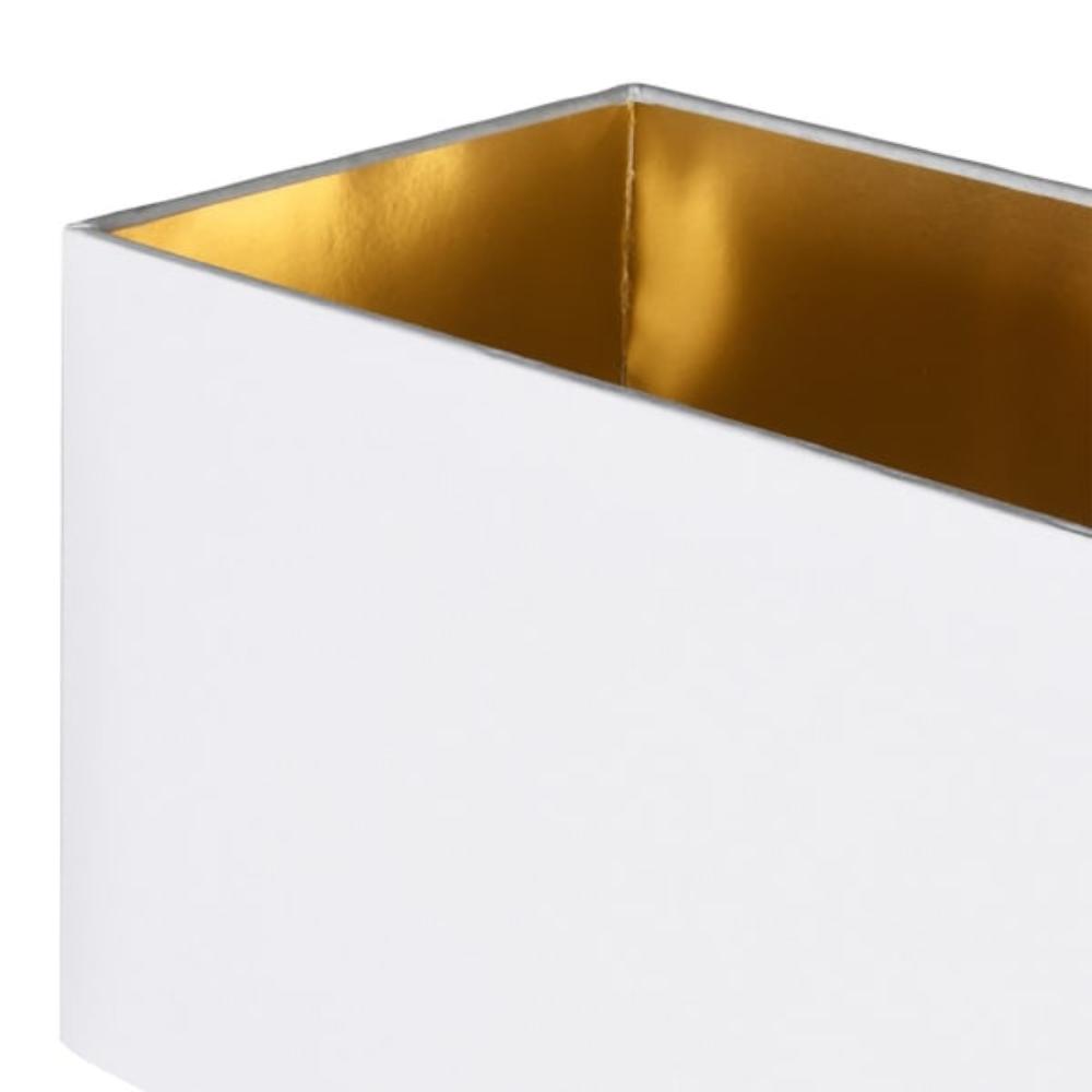 Rustic Gold Rectangular Table Lamp with Linen Shade