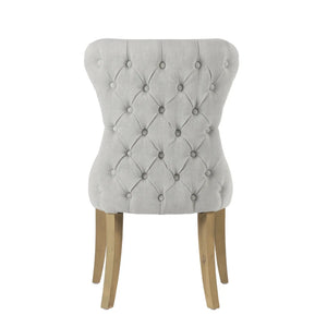 Guia Grey Button Back Dining Chair with Piping