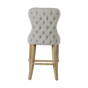 Guia Grey Button Back Counter Stool with Piping