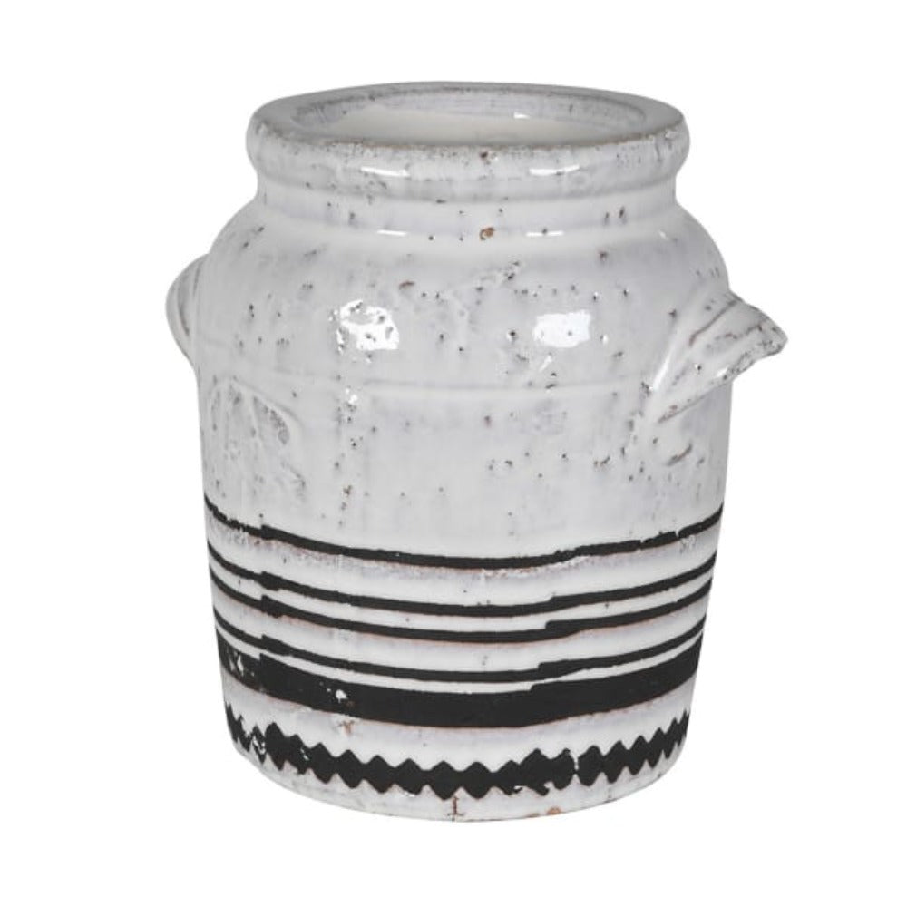 Black and White Aztec Vase