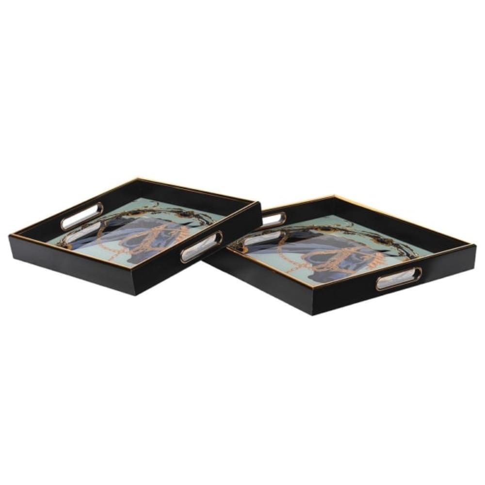 Antique Gold Horse Tray