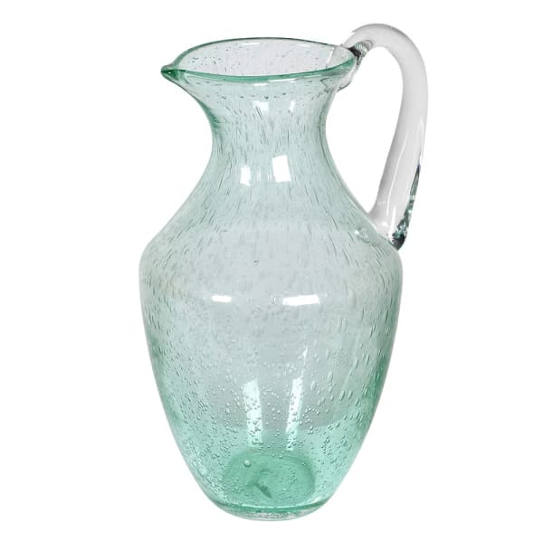 Clear Aqua Green Glass Jug