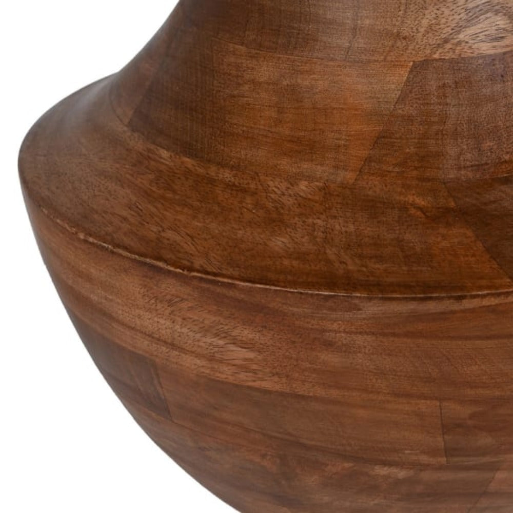 Wooden Table Lamp with Handwoven Shade