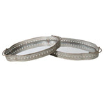 Set of 2 Mirrored Filigree Trays