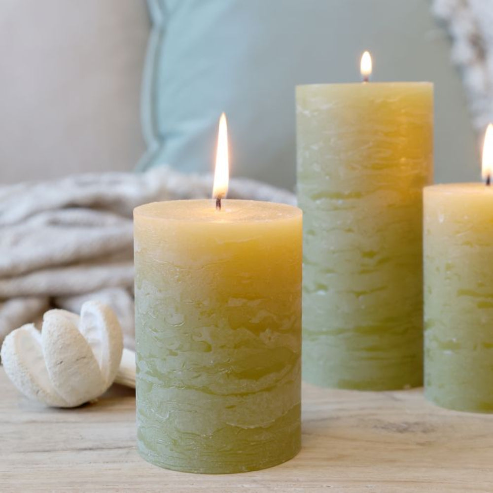 Macon Pillar Candle Rustic Moss