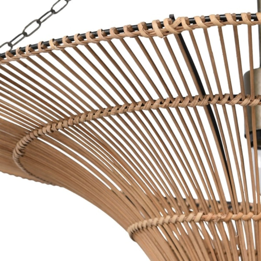 Rattan and Bamboo Pendant Light