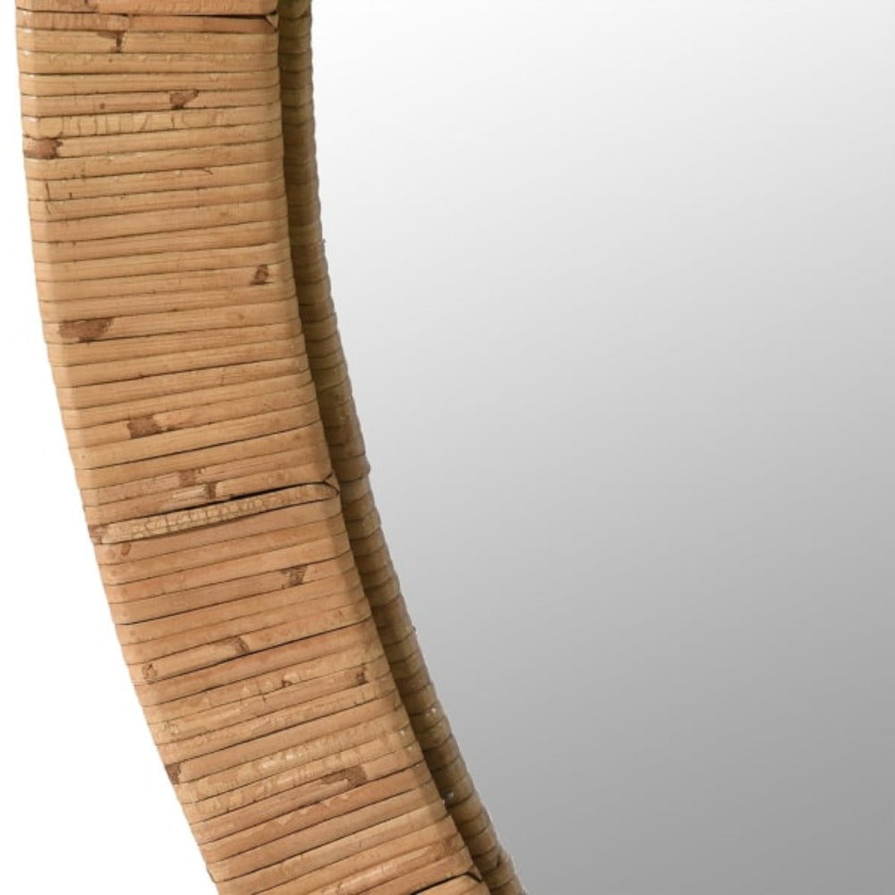 Small Natural Rattan Round Wall Mirror