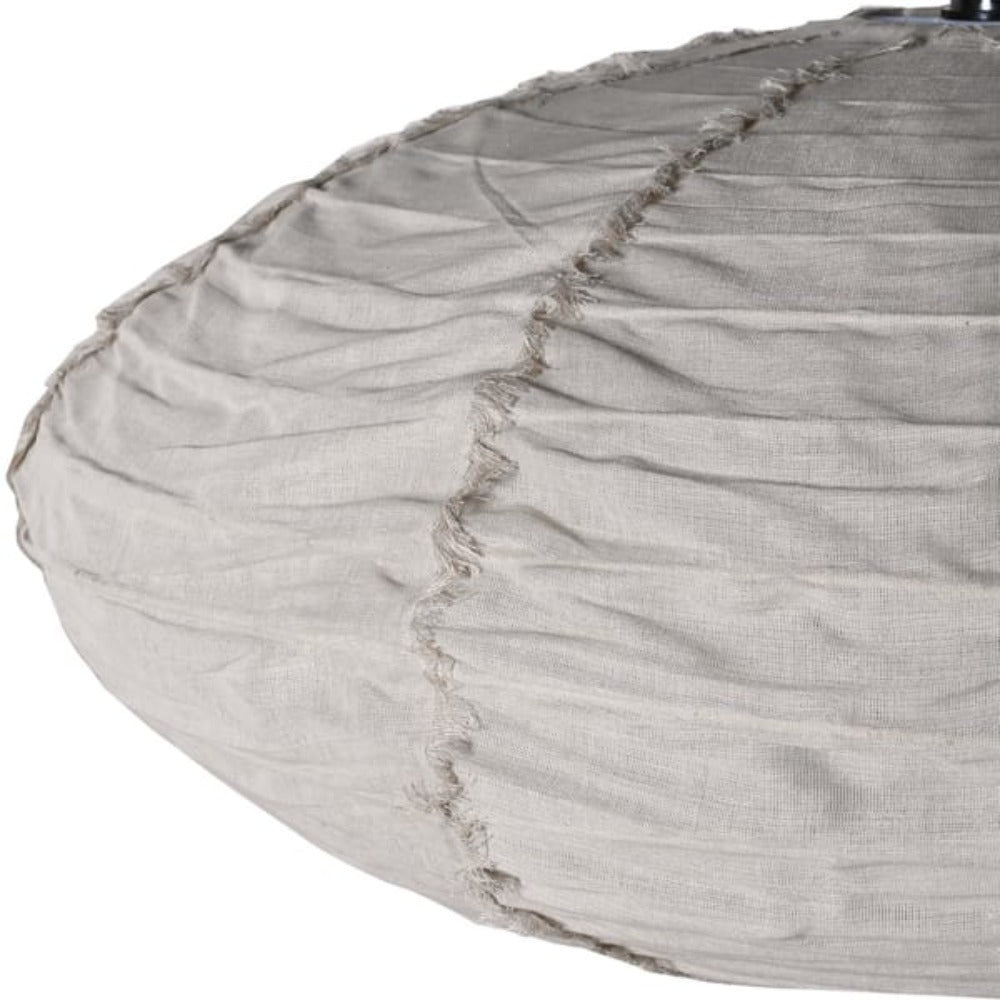 Cane and Linen Pendant Light