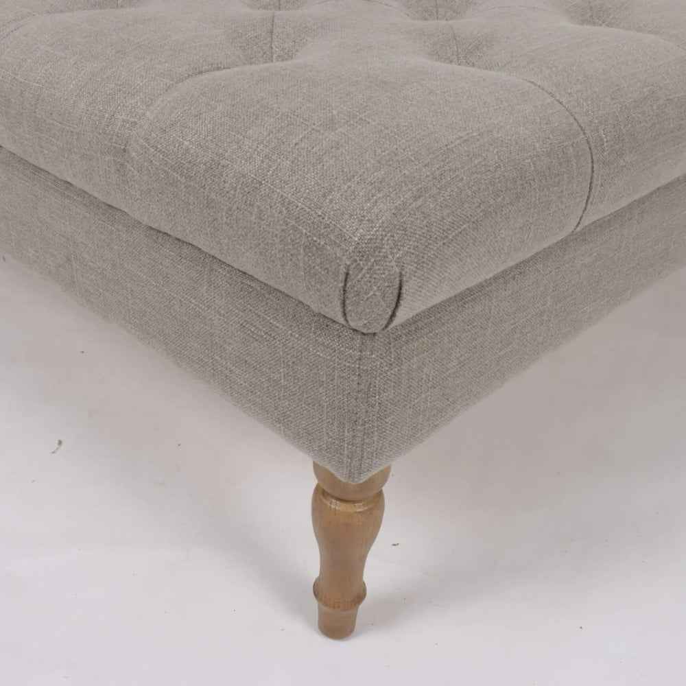Arthur Square Stone Linen Ottoman