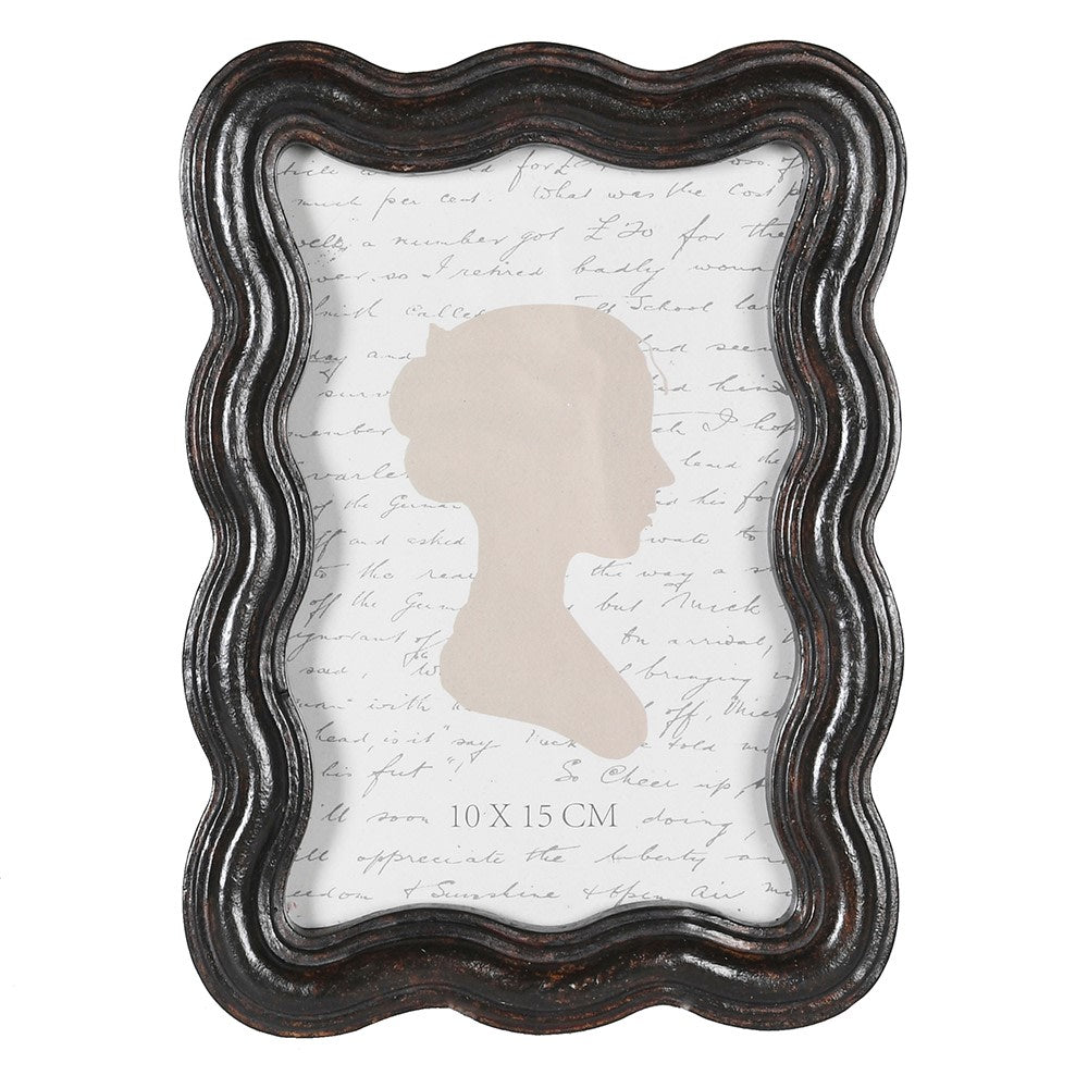 Aged Brown Wave Edge Photo Frame