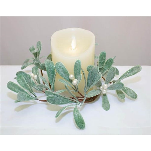 Frosted Mistletoe Candle Ring