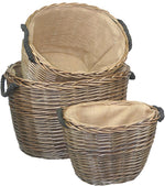 Oval Lined Log Baskets