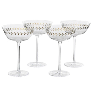 
            
                Load image into Gallery viewer, Set of 4 Gold Leaf Martini/Champagne Glasses
            
        