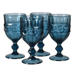 Set of 4 Blue Wine Goblets