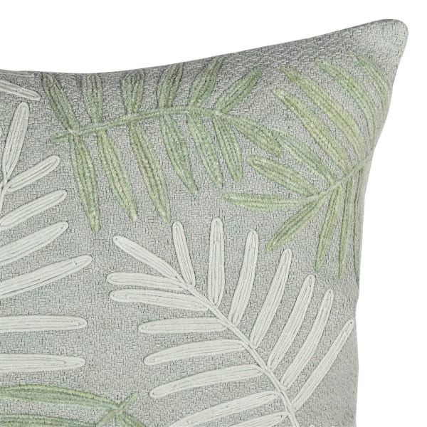 Mint Green Palm Leaf Cushion