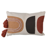 Geometric Cotton Cushion Cover with Tassels