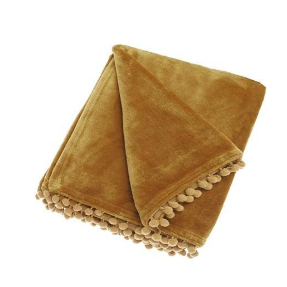 Cashmere touch fleece throw Honey