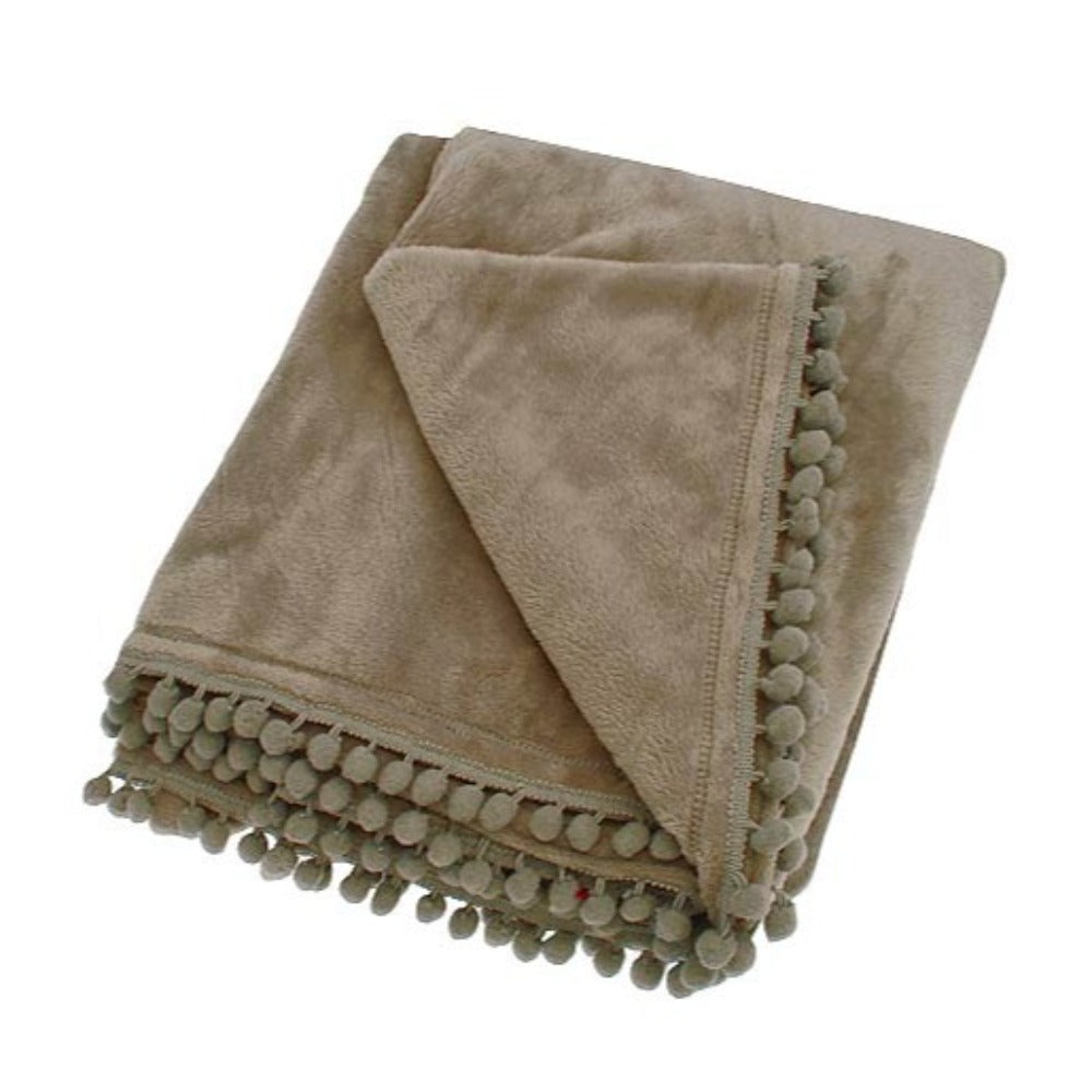 Cashmere touch fleece throw Earth Brown
