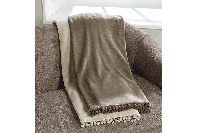 
            
                Load image into Gallery viewer, Cashmere touch fleece throw Earth Brown
            
        