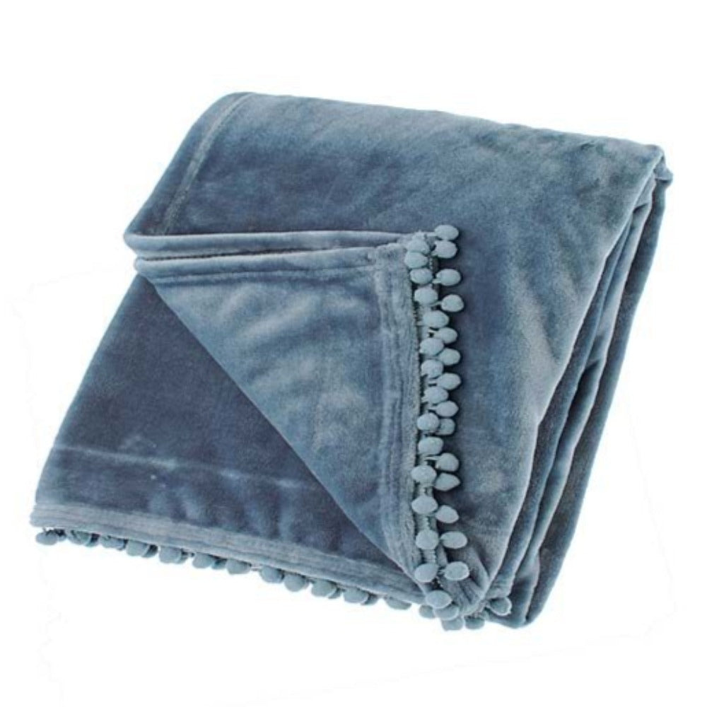 
            
                Load image into Gallery viewer, Cashmere touch fleece throw Smoke Blue
            
        