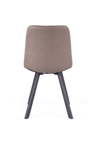 Bari Vintage Beige PU Chair (Anthracite Grey Leg)