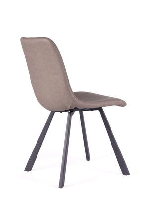 Bari Vintage Beige PU Chair (Anthracite Grey Leg)
