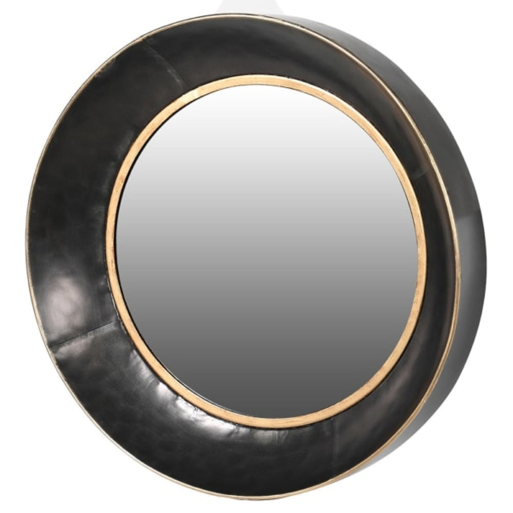 Medium Round Metal Framed Mirror