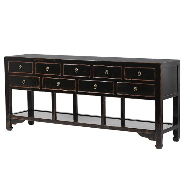 
            
                Load image into Gallery viewer, Black 9 Drawer Sideboard with Shelf
            
        