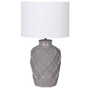 Grey Rope Pattern Ceramic Lamp