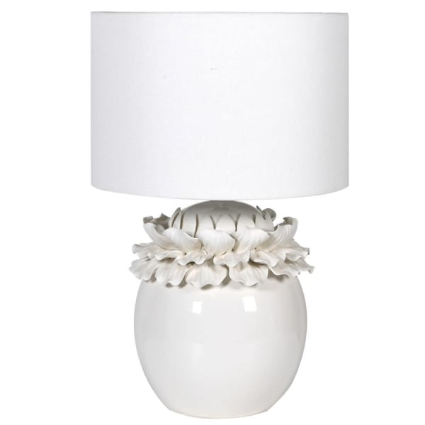 
            
                Load image into Gallery viewer, White Ceramic Leaf Top Lamp
            
        