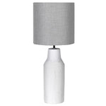 White Ceramic Lamp with Linen Shade