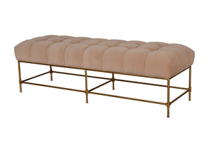 Claridge Beige Velvet Bench Default Title
