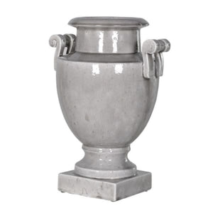 Grey Ceramic Urn with Handles