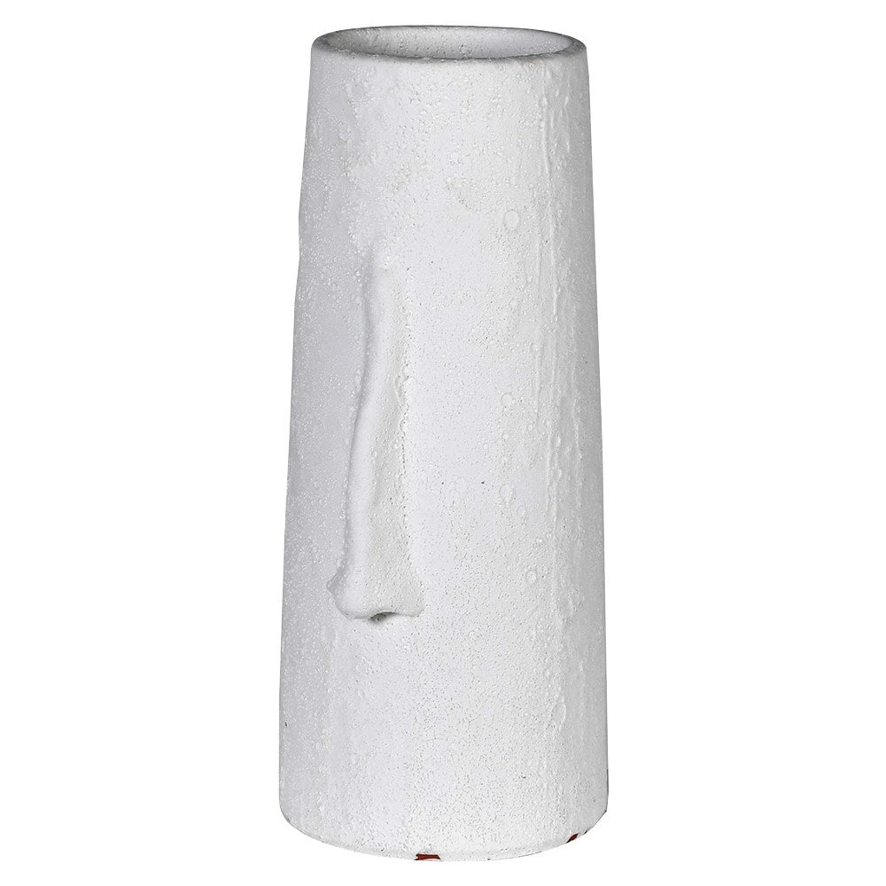 Tall White Face Vase