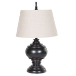 Temple Lamp with Beige Linen Shade