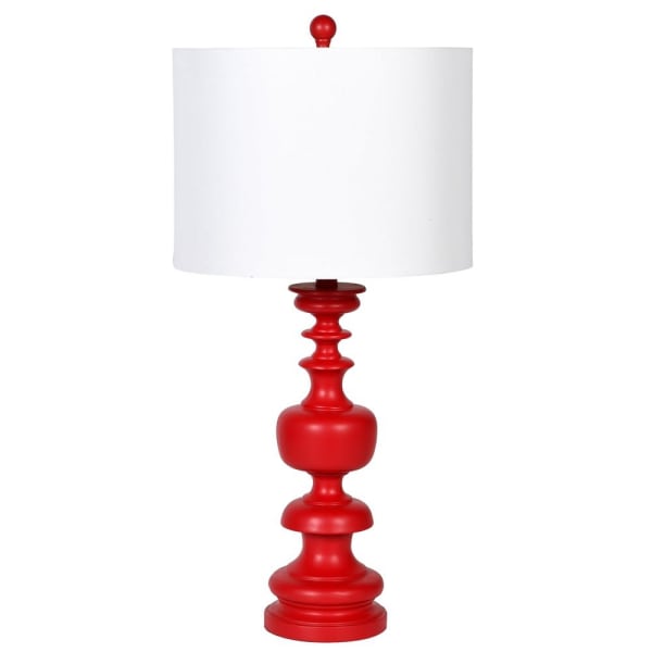 Red Turn Wood Style Lamp