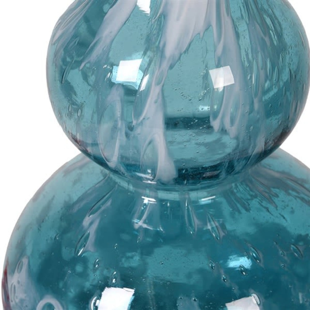 
            
                Load image into Gallery viewer, Hand Blown Blue Clouds Vase
            
        