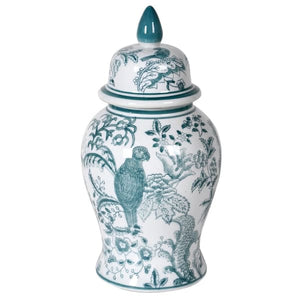 
            
                Load image into Gallery viewer, Small Soft Green &amp;amp; White Temple Jar
            
        