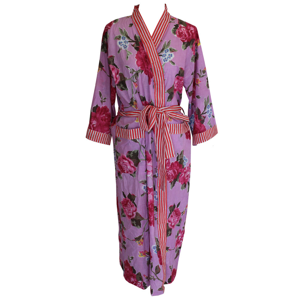 
            
                Load image into Gallery viewer, Ladies Lilac Rose Floral Dressing Gown
            
        