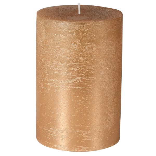 Brushed Gold Squat Pillar Candle