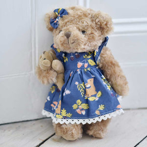 Teddy Bear With Enchanted Forest Dress And Baby
