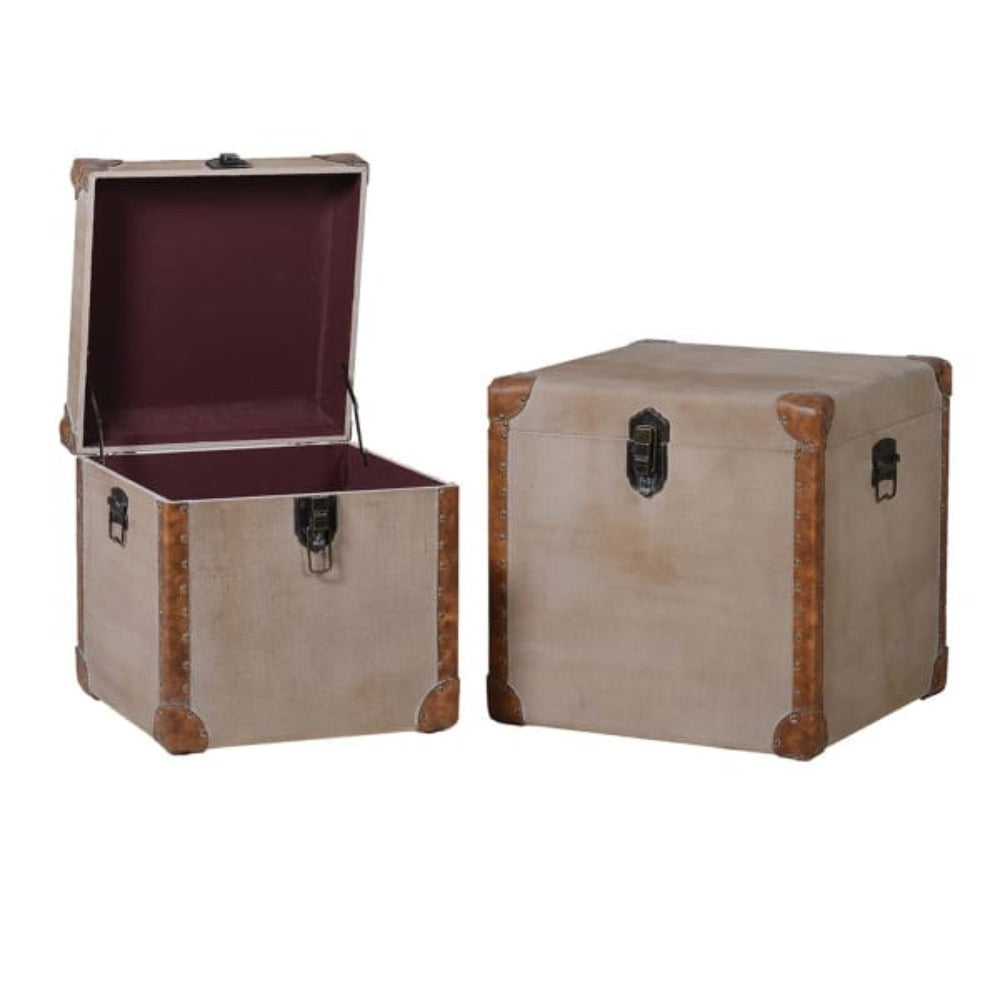 
            
                Load image into Gallery viewer, Square Linen Trunks, Set of 2
            
        