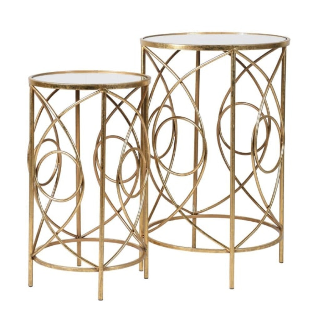 
            
                Load image into Gallery viewer, Set of 2 Gold Loop Side Table
            
        