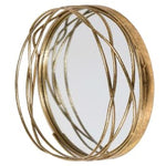 Small Round Weave Gold Mirror