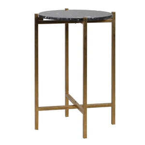 Black Faux Marble Top Side Table