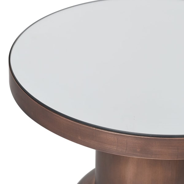 
            
                Load image into Gallery viewer, Small Metal Round Side Table with Mirrored Top
            
        