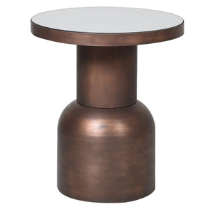 
            
                Load image into Gallery viewer, Small Metal Round Side Table with Mirrored Top
            
        