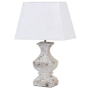 Wooden Lamp with White Shade