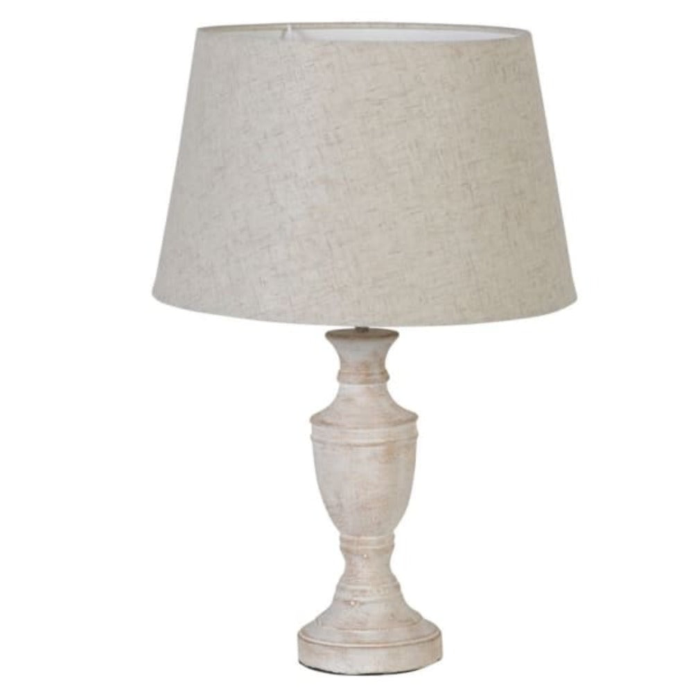 
            
                Load image into Gallery viewer, Washed Wood Lamp with Linen Shade
            
        
